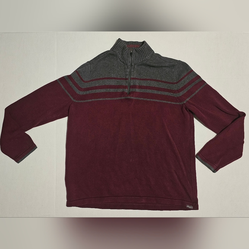 Maroon and Grey Eddie Bauer Pullover Sweater